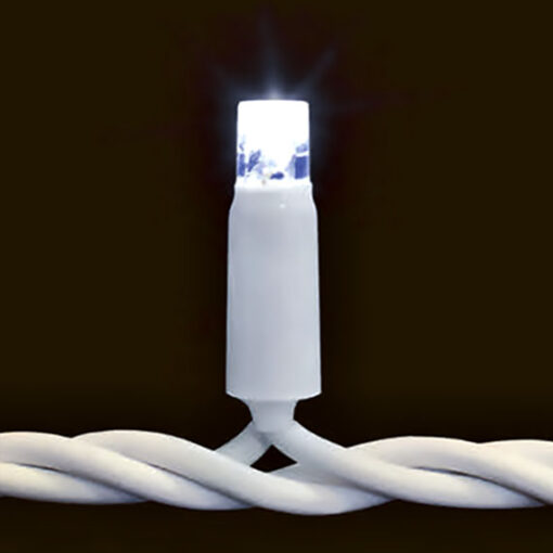 Светодиодные гирлянды на белом кабеле, яркий белый (холодный) светодиод