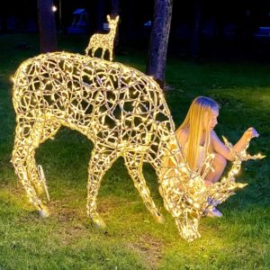 світлодіодний олень нахилений, световой олень, светодиодный олень