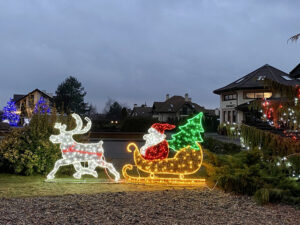 новорічні світлові фігури вуличні Санта та олень