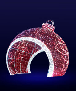 Світлова декорація ЯЛИНКОВА КУЛЯ З ПРОХОДОМ, купити новорічні світлодіодні фігури, Світлодіодна 3D конструкція
